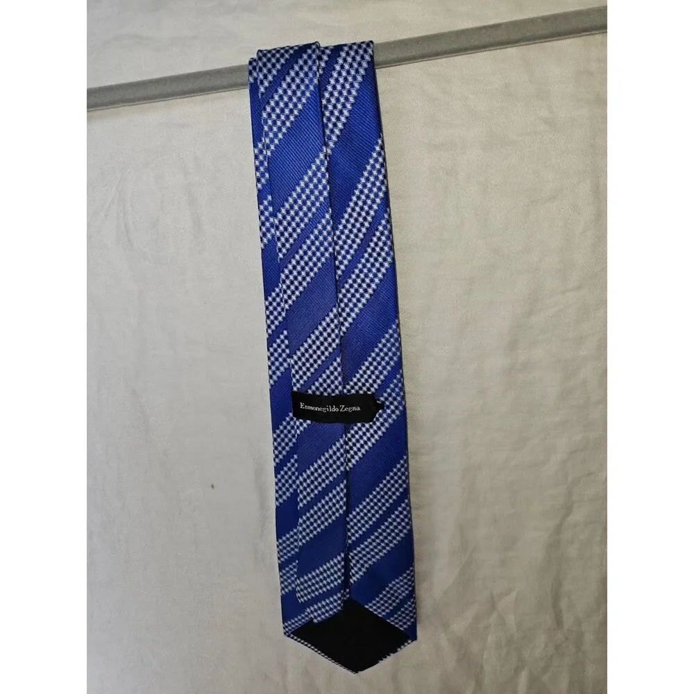 ERMENEGILDO ZEGNA Lot of 2 Ties 100% Silk Squares and Diamonds Duo
